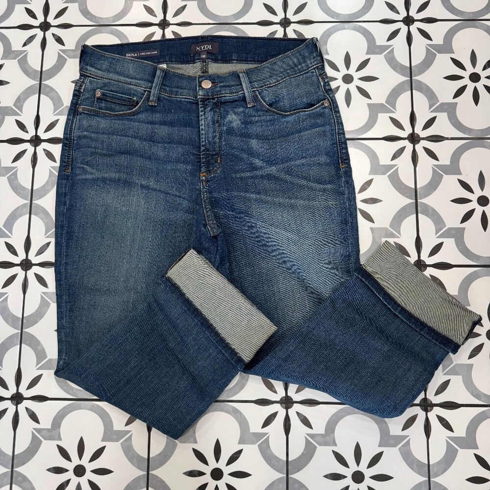 NYDJ Dayla Wide Cuff Capri Jeans, Size 12P